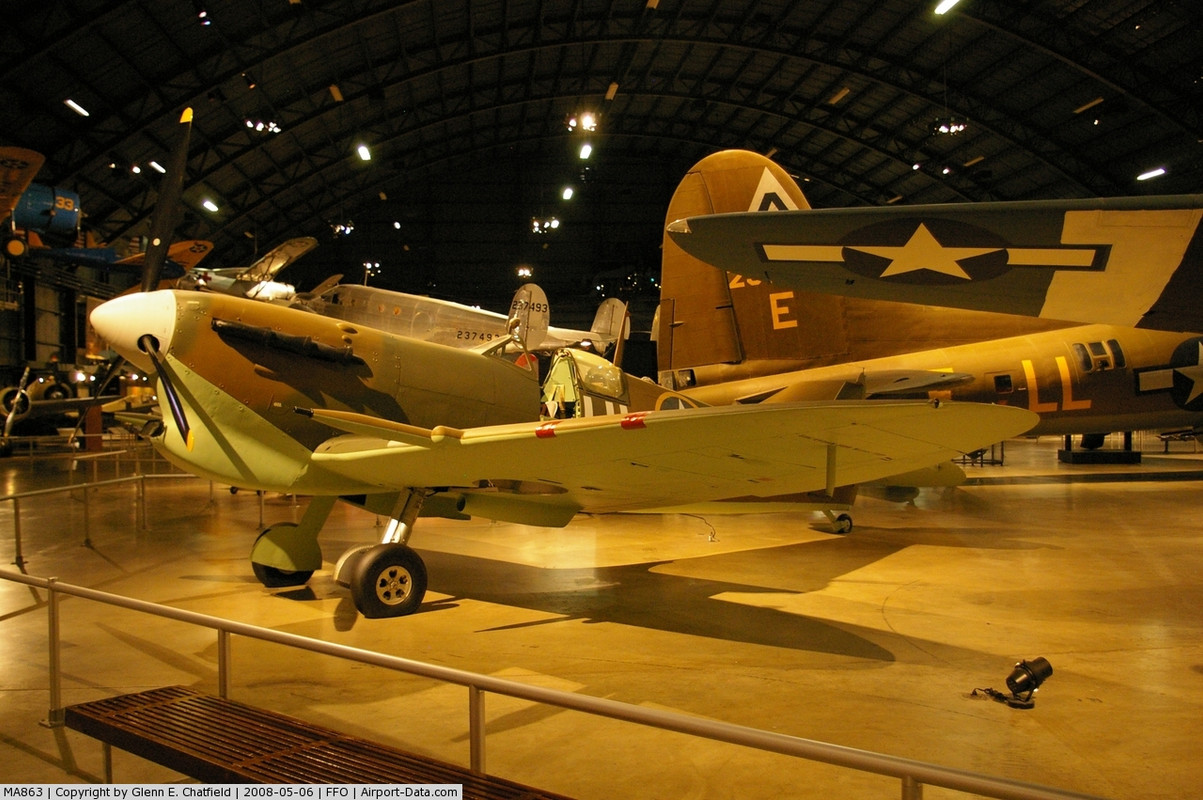 Supermarine Spitfire Mk Vc con número de Serie MA863 conservado en el The National Museum of the United States Air Force en Dayton, Ohio