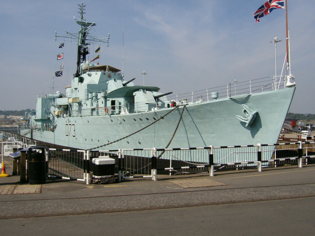 HMS Cavalier R73 conservado en el Museo de Historia del Astillero Chatham, Inglaterra