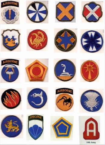 Emblemas de diferentes unidades fantasmas del US Army