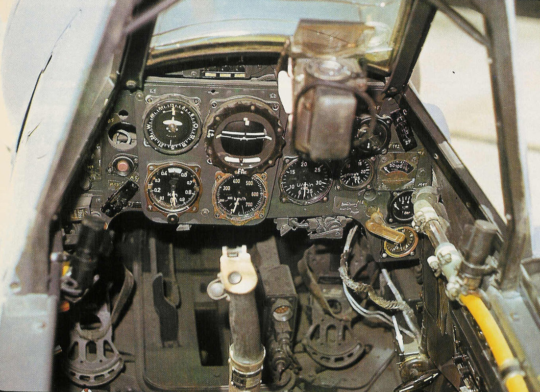 Interior de la cabina de un BF 109