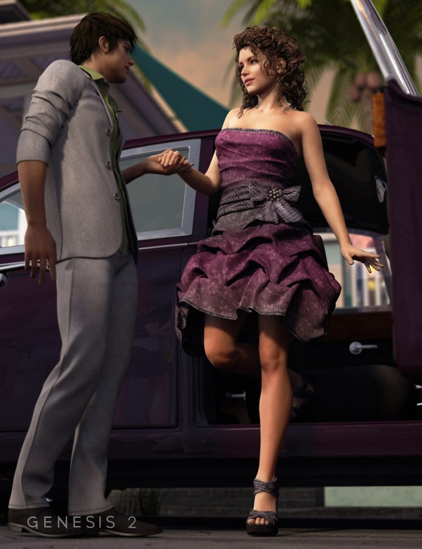 Party PickUp Dress for Genesis 2 Female(s)+Texture