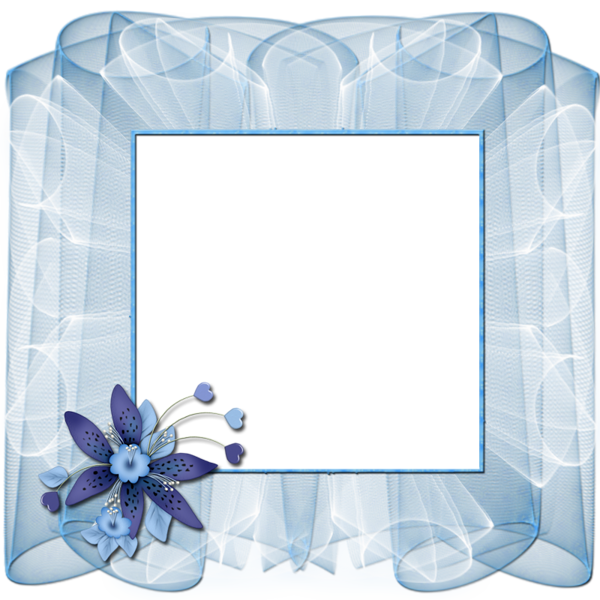 Beautiful_Transparent_Blue_Frame_with_Flower